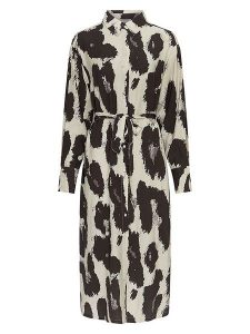 MOSS COPENHAGEN Sukienka "Karalie Jusia" w kolorze biało-czarnym rozmiar: L. Białe sukienki Moss Copenhagen, l, bez wzorów, z tkaniny, bez kołnierzyka, bez ramiączek, maxi. Za 205,93 zł.