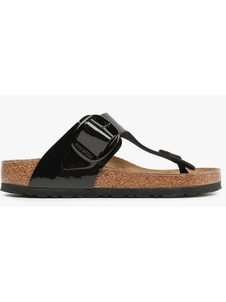 Birkenstock Japonki "Gizeh" w kolorze czarnym rozmiar: 41. Czarne klapki Birkenstock, bez wzorów, z otwartym noskiem, bez obcasa. Za 390,92 zł.