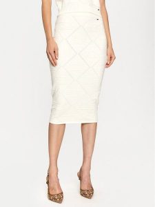 Gaudi Spódnica ołówkowa 421FD73001 Écru Slim Fit. Spódnice Gaudi, l, bez wzorów, z wiskozy. Za 339,99 zł.