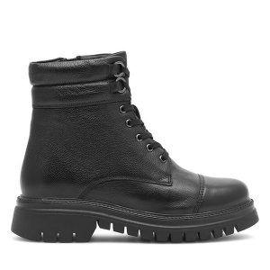 Trapery Lasocki. Czarne buty zimowe Lasocki, bez obcasa, bez zapięcia. Za 299,99 zł.