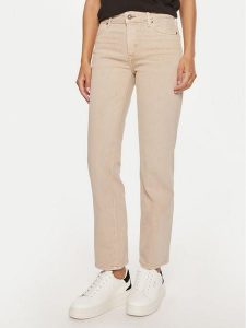 Guess Jeans Jeansy W4YA98 D5E71 Beżowy Straight Fit. Brązowe jeansy Guess Jeans, z aplikacjami, z bawełny. Za 299,99 zł.