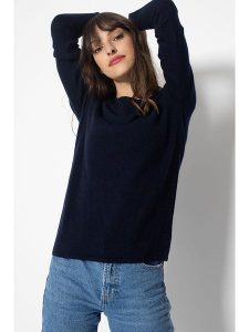 AUTHENTIC CASHMERE Kaszmirowy sweter "Ecrin" w kolorze granatowym rozmiar: L. Niebieskie swetry oversize AUTHENTIC CASHMERE, l, bez wzorów, z kaszmiru, bez ramiączek. Za 314,75 zł.