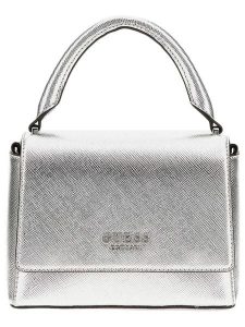 Guess Torebka w kolorze srebrnym - 20 x 15 x 8 cm rozmiar: onesize. Szare torebki klasyczne Guess, z aplikacjami, z materiału, przez ramię, bez dodatków. Za 404,99 zł.