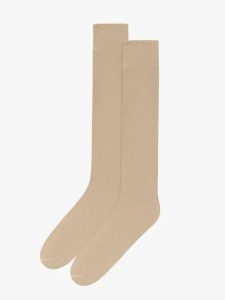 Długie beżowe skarpetki z bawełny. Brązowe skarpetki Ryłko, bez wzorów, z bawełny. Za 34,99 zł.