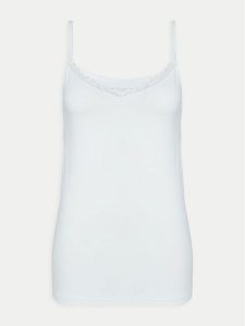 Triumph Top Feel Of Cotton 10224994 Biały Slim Fit. Białe topy Triumph, bez wzorów, z bawełny, bez kołnierzyka, bez ramiączek. Za 49,99 zł.