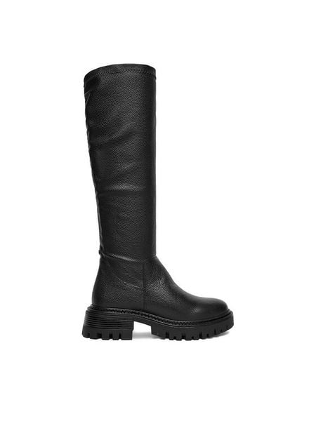 Lasocki Kozaki CEO-RST-BEST-14 Czarny. Czarne kozaki Lasocki, bez wzorów, ze skóry, bez obcasa, na płaskiej podeszwie, bez zapięcia. Za 179,99 zł.