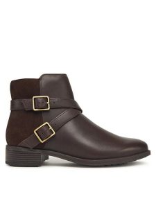 Clarks Botki Havisham Bay 26182942 Brązowy. Brązowe botki Clarks, bez wzorów, ze skóry, bez obcasa, na płaskiej podeszwie, bez zapięcia. Za 379,99 zł.