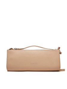 Patrizia Pepe Torebka 2B0073/L061-B743 Beżowy. Brązowe listonoszki Patrizia Pepe, bez wzorów, ze skóry, bez dodatków. Za 659,99 zł.