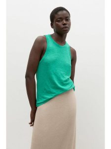 Ecoalf Top w kolorze zielonym rozmiar: XS. Zielone topy Ecoalf, xs, bez wzorów, z bawełny, bez kołnierzyka, bez ramiączek. Za 41,69 zł.
