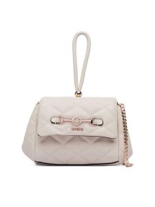 Guess Torebka Frances Mini HWQG22 41780 Kremowy. Białe torebki wieczorowe Guess, z aplikacjami, ze skóry, bez dodatków. Za 494,99 zł.