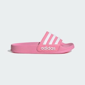Klapki Adilette Shower. Białe klapki ADIDAS, bez wzorów, bez obcasa. Za 89,00 zł.