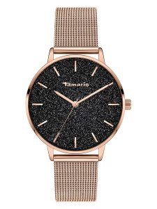 Tamaris Zegarek kwarcowy w kolorze różowozłoto-czarnym rozmiar: onesize. Czarne, analogowe zegarki Tamaris. Za 173,99 zł.
