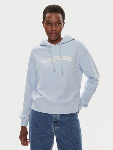 Tommy Hilfiger Bluza Monotype Flock WW0WW41236 Błękitny Relaxed Fit. Niebieskie bluzy TOMMY HILFIGER, xxl, bez wzorów, z bawełny, bez kaptura. Za 379,99 zł.