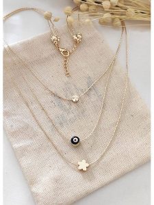 Atelier MIU Pozłacany naszyjnik z elementami ozdobnymi - dł. 42 cm rozmiar: onesize. Żółte naszyjniki Atelier MIU, pozłacane. Za 39,99 zł.