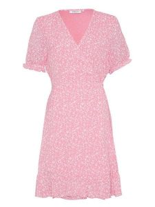 MOSS COPENHAGEN Sukienka "Elanina Rikklie" w kolorze jasnoróżowym rozmiar: XL. Różowe sukienki Moss Copenhagen, xl, bez wzorów, bez kołnierzyka, bez ramiączek, midi. Za 118,84 zł.