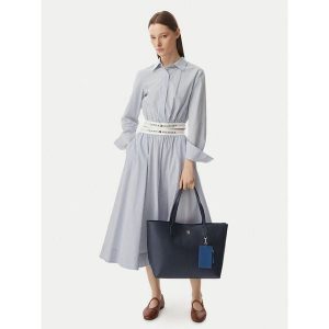 Torebka Tommy Hilfiger. Niebieskie shopper bag TOMMY HILFIGER, bez wzorów, bez dodatków. Za 649,99 zł.