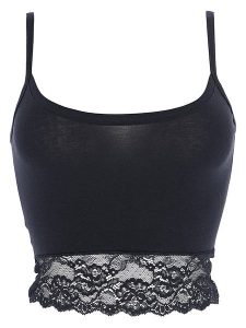 COTONELLA Top w kolorze czarnym rozmiar: L. Czarne topy COTONELLA, l, bez wzorów, z koronki, bez kołnierzyka, bez ramiączek. Za 37,30 zł.