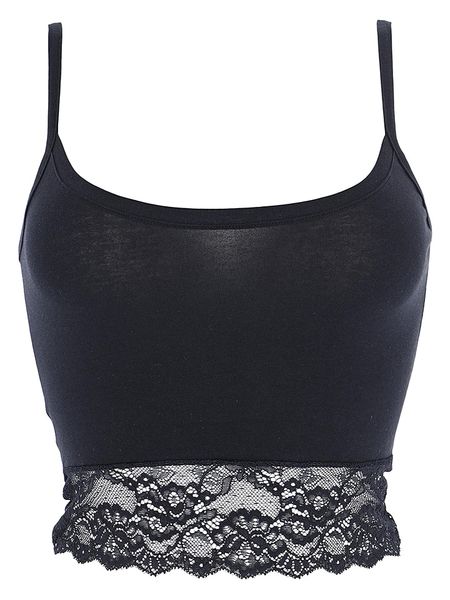 COTONELLA Top w kolorze czarnym rozmiar: M. Czarne topy COTONELLA, m, bez wzorów, z koronki, bez kołnierzyka, bez ramiączek. Za 26,99 zł.