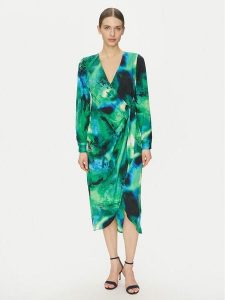 DKNY Sukienka koktajlowa DD4JYD34 Zielony Regular Fit. Zielone kombinezony DKNY, bez wzorów, z syntetyku, wizytowe, bez kołnierzyka, bez ramiączek. Za 389,99 zł.