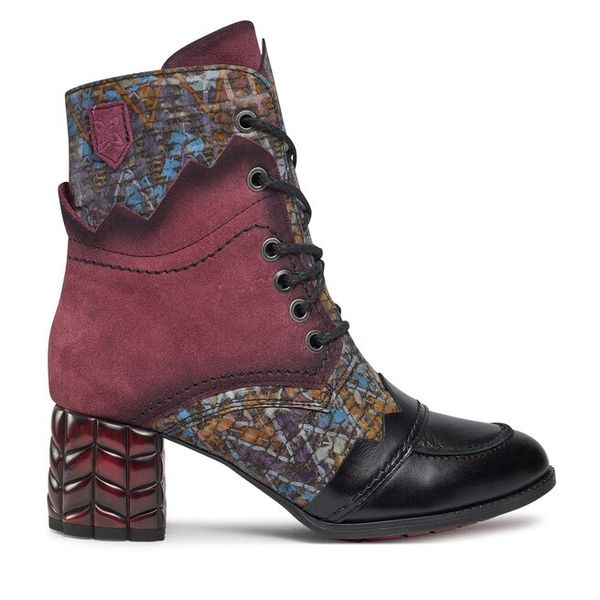 Trzewiki Maciejka. Czerwone botki Maciejka, bez wzorów, bez obcasa, na słupku, bez zapięcia. Za 389,99 zł.