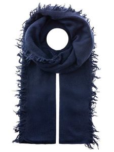 Zwillingsherz Kaszmirowy szal w kolorze granatowym - 190 x 75 cm rozmiar: onesize. Niebieskie szaliki Zwillingsherz, bez wzorów, z kaszmiru. Za 437,17 zł.