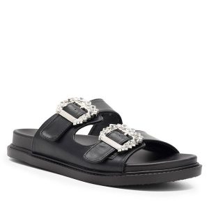 Klapki DeeZee. Czarne klapki DeeZee, bez wzorów, bez obcasa. Za 139,99 zł.