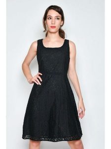 H.H.G. Sukienka w kolorze czarnym rozmiar: L. Czarne sukienki H.H.G., l, bez wzorów, z koronki, bez kołnierzyka, bez ramiączek, midi. Za 83,22 zł.