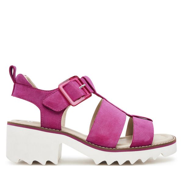 Sandały Ara. Czerwone sandały Ara, bez wzorów, bez obcasa, na słupku, bez zapięcia. Za 239,99 zł.