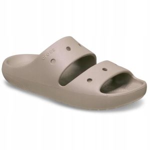 Klapki Dla Dorosłych Crocs Classic V2 Sandal. Czarne klapki Crocs, bez wzorów, z materiału, bez obcasa. Za 135,99 zł.