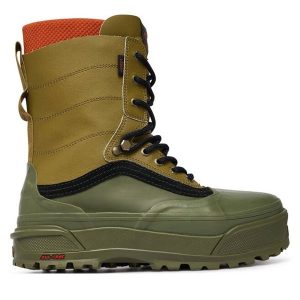 Śniegowce Vans. Brązowe buty zimowe Vans, bez obcasa, bez zapięcia. Za 899,99 zł.