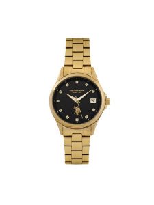 U.S. Polo Assn. Zegarek Louise USP8484BK Złoty. Żółte, analogowe zegarki U.S. Polo Assn. Za 489,99 zł.