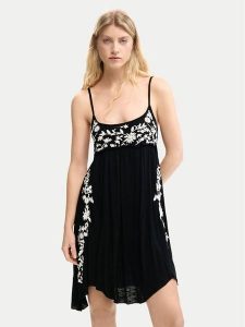 Desigual Sukienka letnia Cassatt 26SWVK42 Czarny Regular Fit. Czarne sukienki Desigual, na lato, xl, bez wzorów, z wiskozy, bez kołnierzyka, bez ramiączek. Za 539,99 zł.