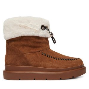 Śniegowce Guess. Brązowe buty zimowe Guess, bez obcasa, bez zapięcia. Za 714,99 zł.