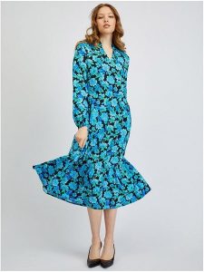 Orsay Sukienka w kolorze niebiesko-czarnym rozmiar: 36. Czarne sukienki Orsay, na co dzień, bez wzorów, z wiskozy, bez kołnierzyka, bez ramiączek, maxi, proste. Za 100,99 zł.