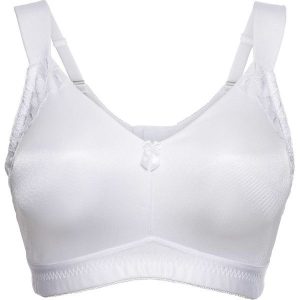 Biustonosz t-shirt odciążający, bez fiszbinów bonprix biały. Biustonosze marki bonprix. Za 54,99 zł.