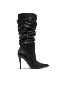 Steve Madden Kozaki Schmooze SM11003453 Czarny. Czarne kozaki Steve Madden, bez wzorów, ze skóry, bez obcasa, na szpilce, bez zapięcia. Za 669,99 zł.