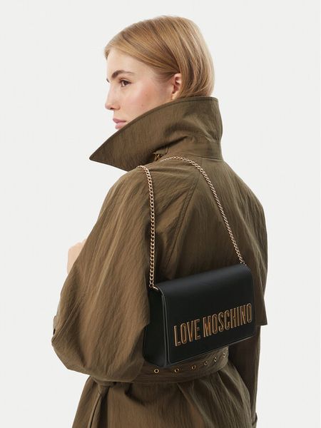 LOVE MOSCHINO Torebka JC4103PP0PKD0000 Czarny. Czarne torebki wieczorowe LOVE MOSCHINO, bez wzorów, ze skóry, bez dodatków. Za 699,99 zł.