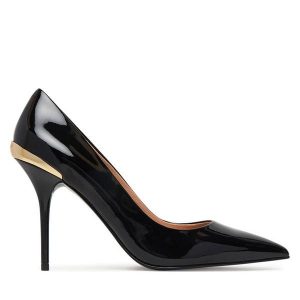 Szpilki LOVE MOSCHINO. Czarne szpilki LOVE MOSCHINO, bez wzorów, bez obcasa. Za 654,99 zł.