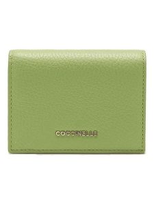 COCCINELLE Skórzany portfel w kolorze zielonym - 11 x 9 cm rozmiar: onesize. Zielone portfele Coccinelle, bez wzorów, z materiału. Za 342,60 zł.