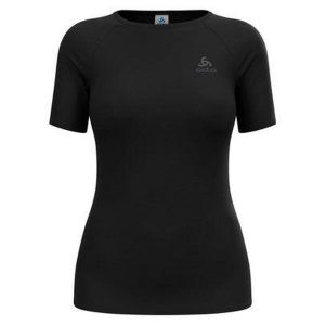 Koszulka termoaktywna damska Odlo Merino PW 140 Seamless BL Top Crew Neck SS. Czarne bluzki ODLO, l, bez wzorów, sportowe, bez kołnierzyka, bez ramiączek. Za 370,99 zł.