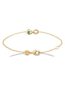 L'Atélier Précieux Pozłacana bransoletka z elementami ozdobnymi rozmiar: onesize. Zielone bransoletki l'Atelier precieux, z cyrkonią, pozłacane. Za 165,99 zł.