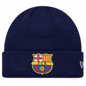 FC Barcelona x New Era czapka zimowa junior granatowa. Niebieskie czapki FC BARCELONA, bez wzorów, sportowe. Za 129,00 zł.