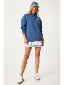 Happiness Istanbul Bluza w kolorze niebieskim rozmiar: 40. Niebieskie bluzy Happiness Istanbul, bez wzorów, bez kaptura. Za 120,45 zł.