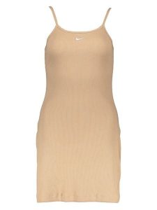 Nike Sukienka w kolorze beżowym rozmiar: S. Brązowe sukienki Nike, s, bez wzorów, z bawełny, bez kołnierzyka, bez ramiączek, mini. Za 74,63 zł.