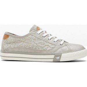 Sneakersy Mustang. Białe buty sportowe bonprix, bez wzorów, z koronki, bez zapięcia. Za 249,99 zł.