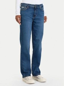 Guess Jeans Jeansy W5BA98 D5RA3 Granatowy Regular Fit. Niebieskie jeansy Guess Jeans, z aplikacjami, z bawełny. Za 439,99 zł.