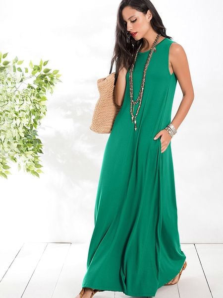 LA Angels Sukienka w kolorze zielonym rozmiar: XL. Zielone sukienki LA Angels, xl, bez wzorów, bez kołnierzyka, bez ramiączek, maxi. Za 161,34 zł.