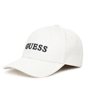 Czapka z daszkiem Guess. Białe czapki Guess, z aplikacjami. Za 129,99 zł.
