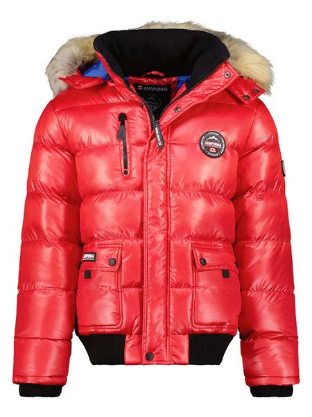 ANAPURNA Kurtka zimowa "Bugsana" w kolorze czerwonym rozmiar: L. Czerwone kurtki ANAPURNA, na zimę, l, bez wzorów, z puchu, bez kaptura. Za 545,19 zł.