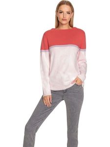 Heine Bluza w kolorze czerwono-fioletowo-jasnoróżowym rozmiar: 40. Czerwone bluzy Heine, bez wzorów, z bawełny, bez kaptura. Za 83,42 zł.